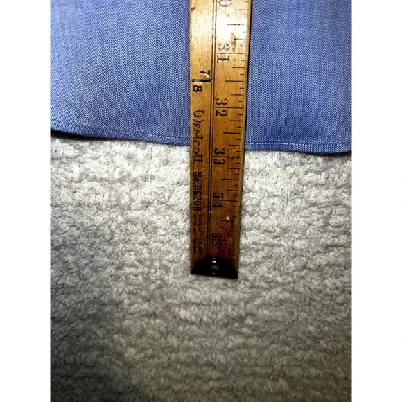 Nordstrom Trim Fit wrinkle free Blue long sleeve cotton 16 /32-33 - Picture 8 of 8